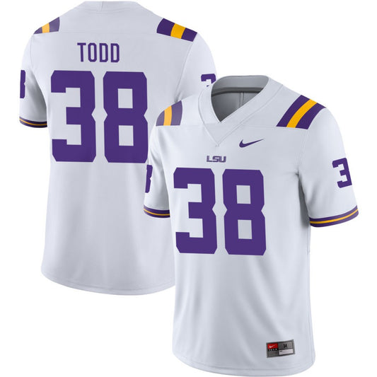 Peyton Todd Men's Nike White LSU Tigers Pick-A-Player NIL Replica Football Jersey