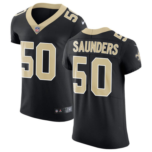 Khalen Saunders Men's Nike Black New Orleans Saints Vapor Untouchable Custom Elite Jersey