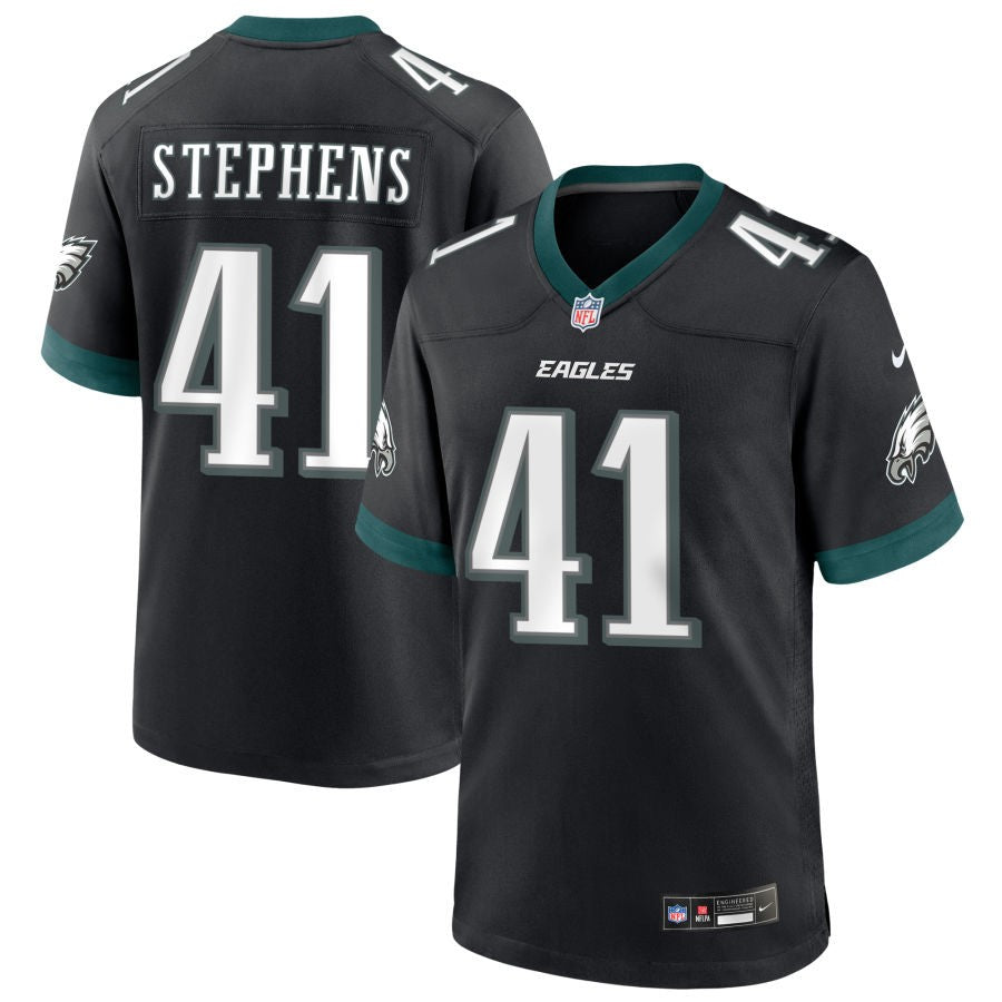 Shon Stephens Men's Nike Black Philadelphia Eagles Alternate Custom Game Jersey