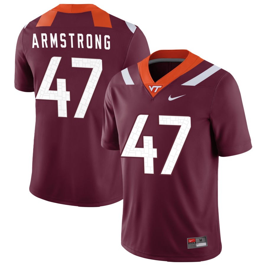 Griffin Armstrong Men's Nike Maroon Virginia Tech Hokies Pick-A-Player NIL Replica Football Jersey