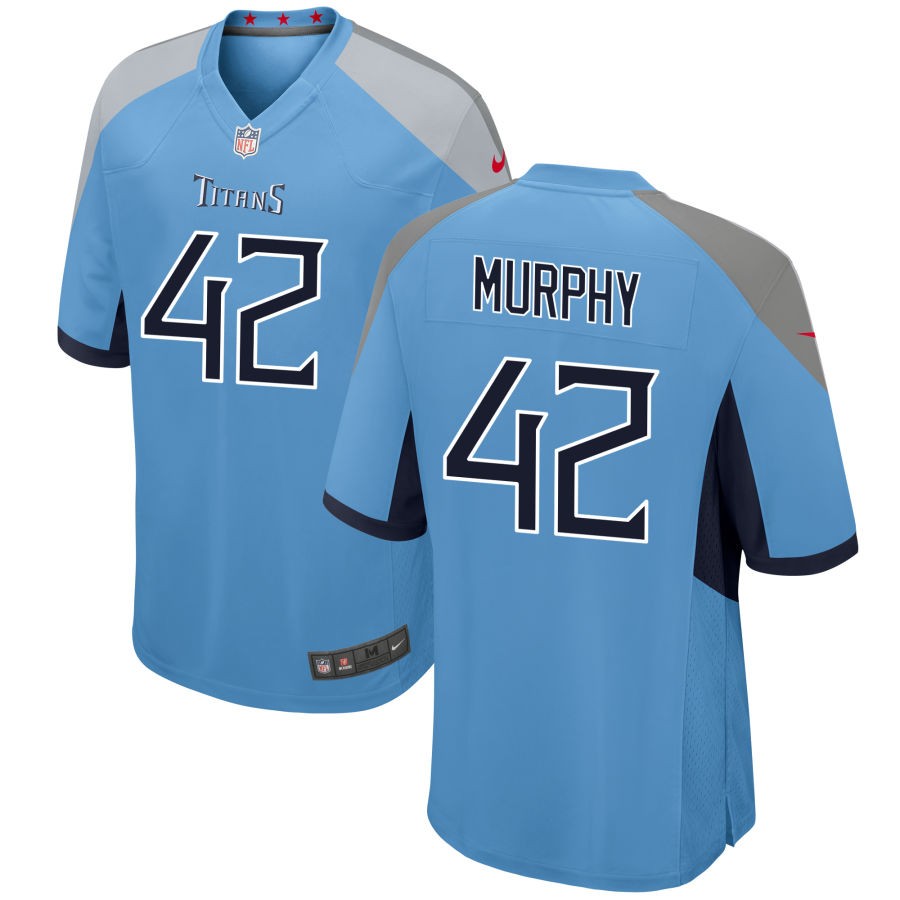 Caleb Murphy Men's Nike Light Blue Tennessee Titans Alternate Custom Game Jersey