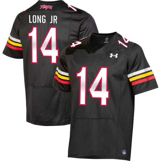 Robert Long Jr Men's Under Armour  Black Maryland Terrapins Pick-A-Player NIL Replica Football Jersey