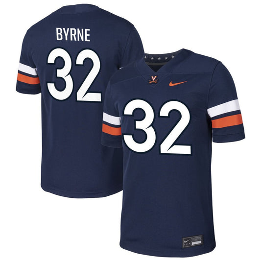 Luke Byrne Men's Nike  Navy Virginia Cavaliers Pick-A-Player NIL Football Game Jersey