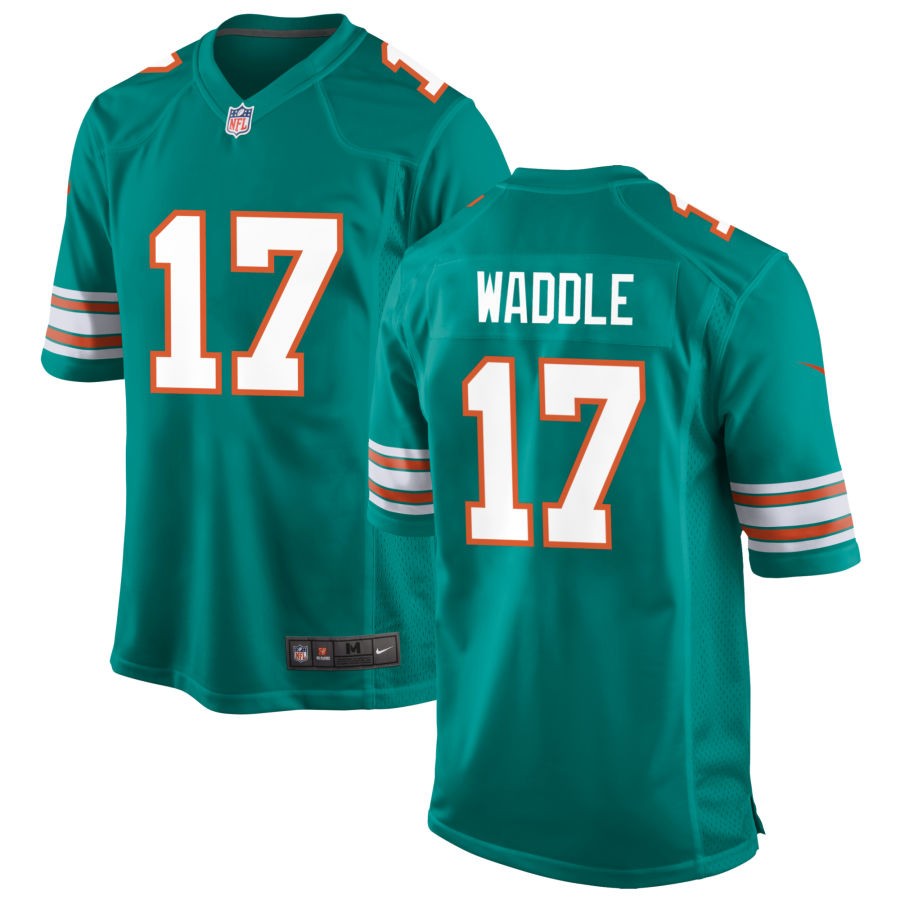 Jaylen Waddle Men's Nike Aqua Miami Dolphins Alternate Custom Game Jersey