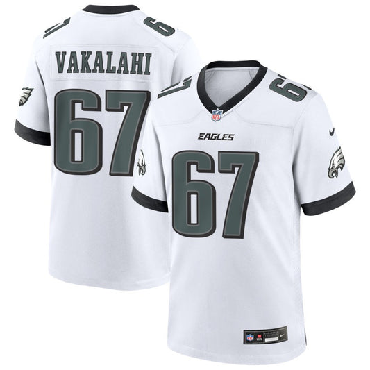 Laekin Vakalahi Men's Nike White Philadelphia Eagles Custom Game Jersey