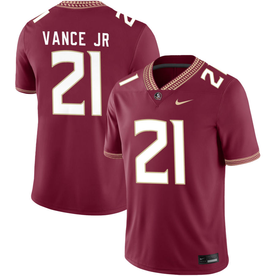 Greedy Vance Jr Men's Nike Garnet Florida State Seminoles 2023 Pick-A-Player NIL Football Game Jersey