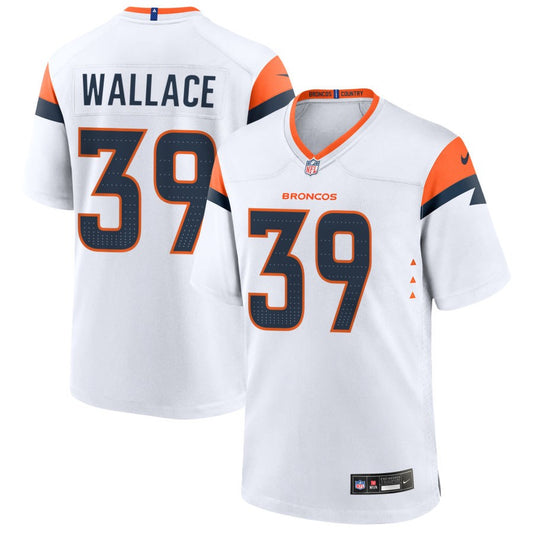 Levi Wallace Men's Nike  White Denver Broncos Custom Game Jersey