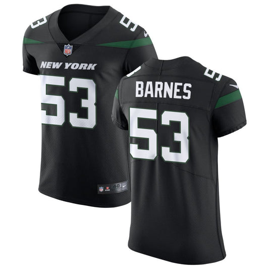 Zaire Barnes Men's Nike Stealth Black New York Jets Vapor Untouchable Elite Custom Jersey