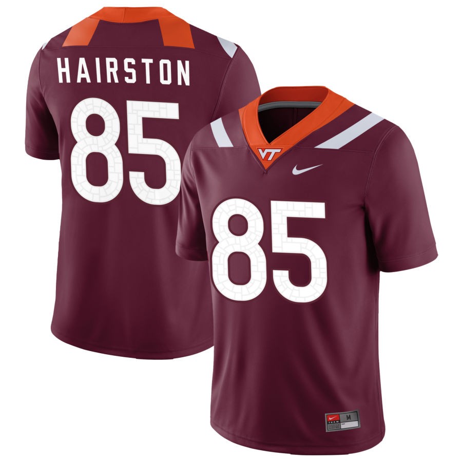 JaRicous Hairston Men's Nike Maroon Virginia Tech Hokies Pick-A-Player NIL Replica Football Jersey