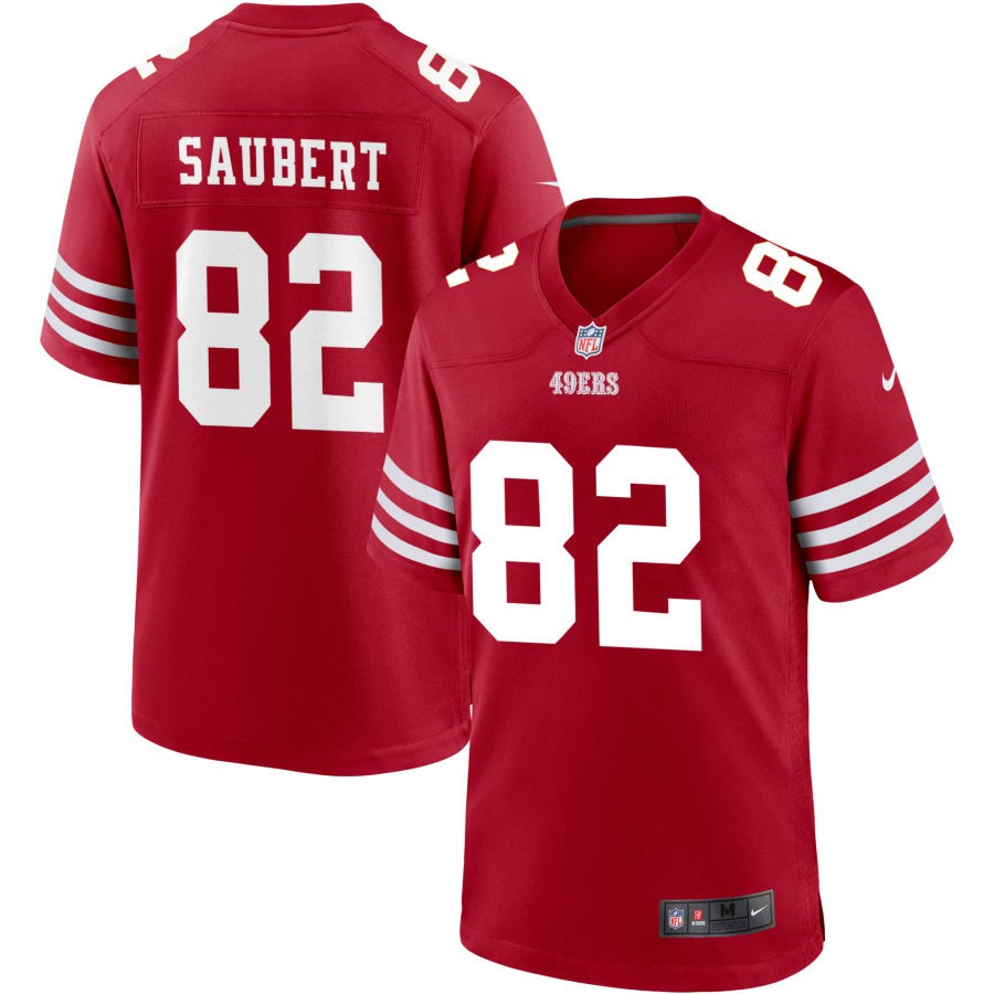 Eric Saubert Men's Nike Scarlet San Francisco 49ers Custom Jersey