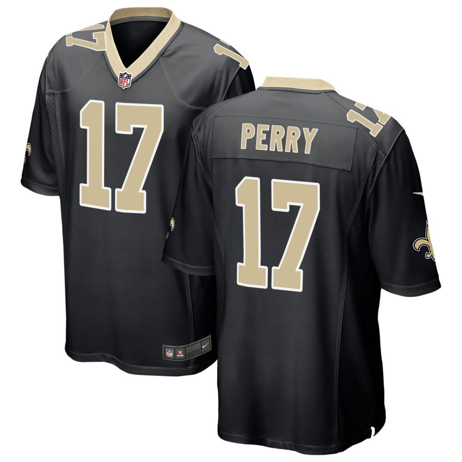 A.T. Perry Men's Nike Black New Orleans Saints Custom Game Jersey