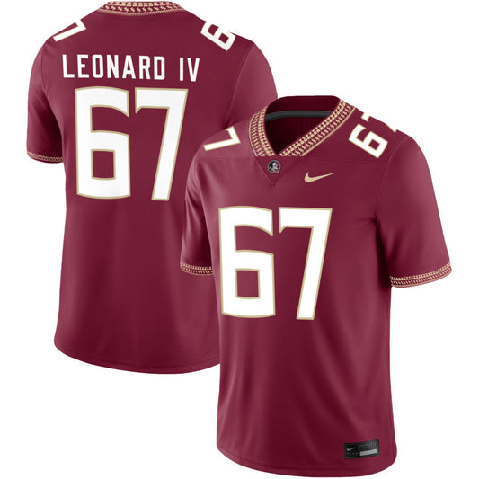 Richie Leonard IV Men's Nike Garnet Florida State Seminoles 2023 Pick-A-Player NIL Football Game Jersey