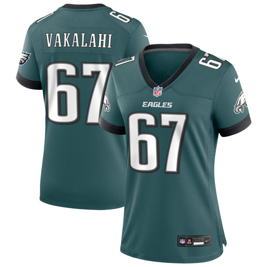 Laekin Vakalahi Women's Nike Midnight Green Philadelphia Eagles Custom Game Jersey