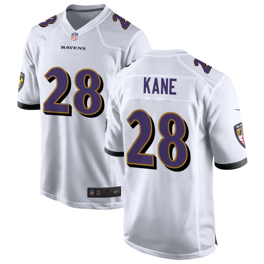 Sanoussi Kane Men's Nike White Baltimore Ravens Custom Game Jersey