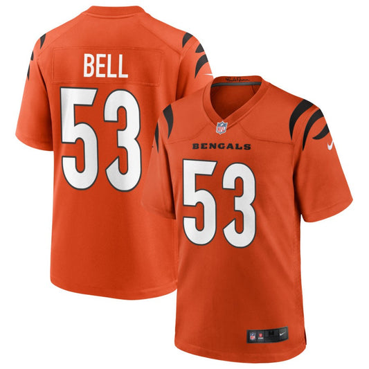 Travis Bell Youth Nike Orange Cincinnati Bengals Alternate Game Custom Jersey