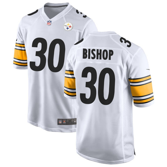 Beanie Bishop Men's Nike White Pittsburgh Steelers Game Custom Jersey