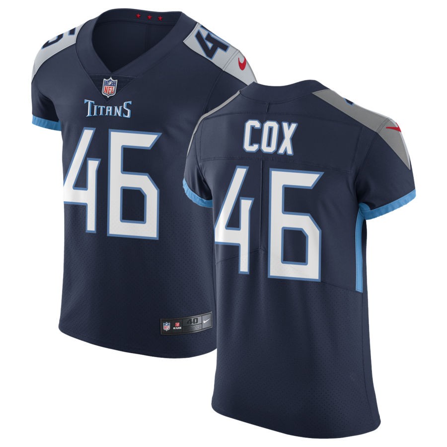 Morgan Cox Men's Nike Navy Tennessee Titans Vapor Untouchable Custom Elite Jersey