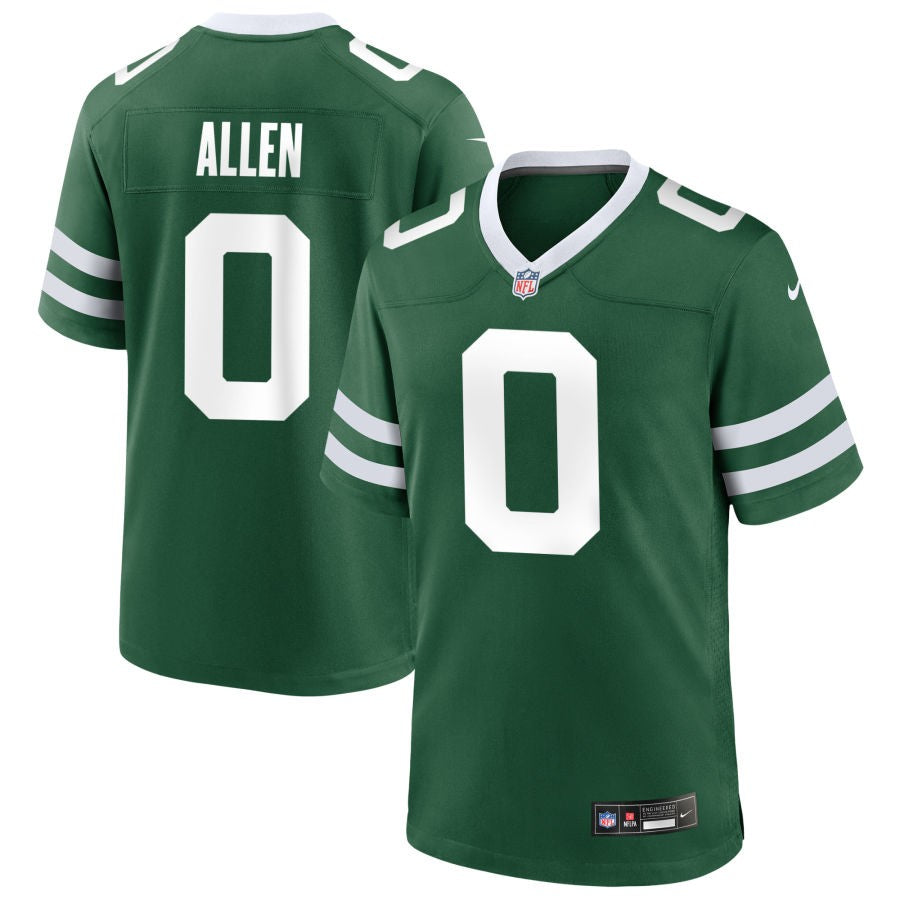 Braelon Allen Men's Nike  Legacy Green New York Jets Custom Game Jersey