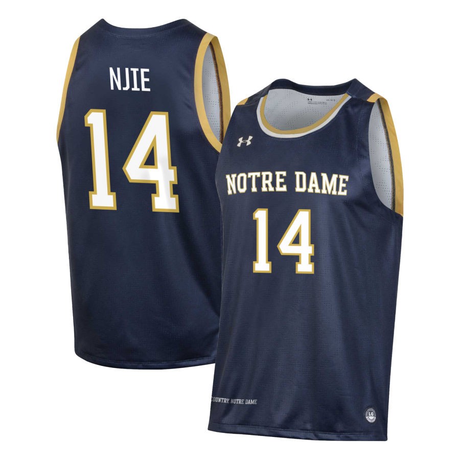 Kebba Njie Men's Under Armour Navy Notre Dame Fighting Irish Pick-A-Player NIL Men's Basketball Jersey