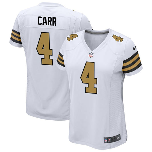 Derek Carr Women's Nike  White New Orleans Saints Alternate Custom Game Jersey