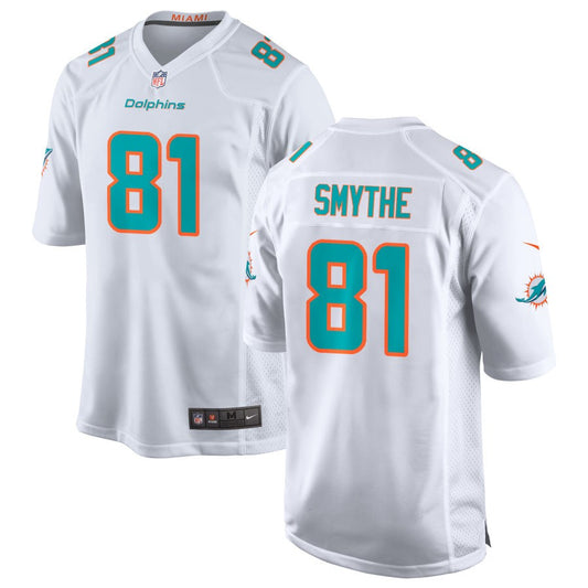 Durham Smythe Men's Nike White Miami Dolphins Custom Game Jersey