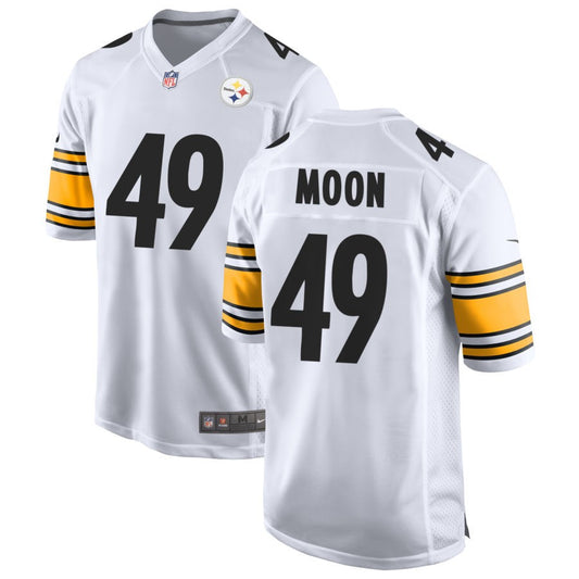 Jeremiah Moon Men's Nike White Pittsburgh Steelers Game Custom Jersey