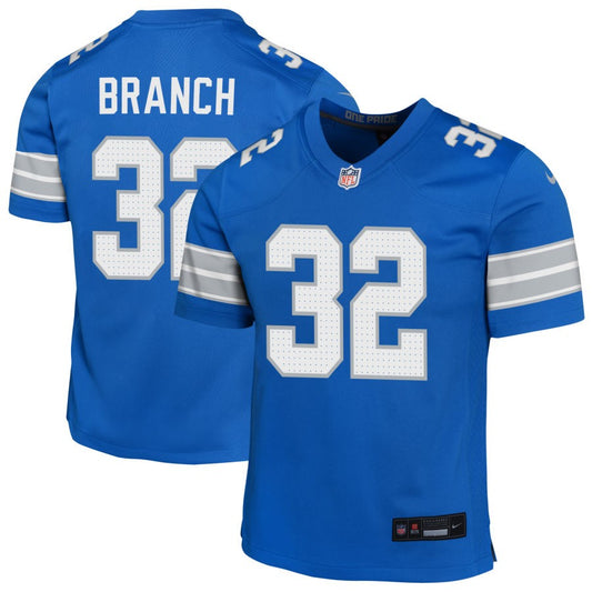 Brian Branch Youth Nike Blue Detroit Lions Custom Game Jersey