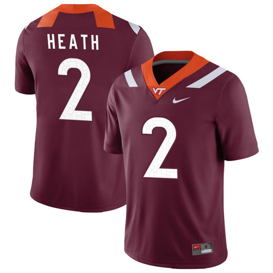 Takye Heath Men's Nike Maroon Virginia Tech Hokies Pick-A-Player NIL Replica Football Jersey