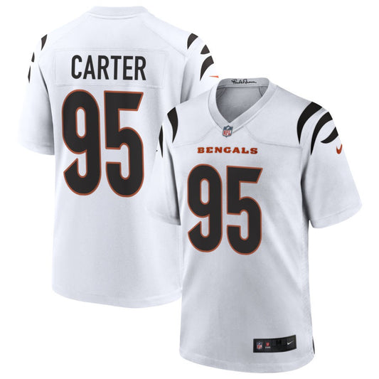 Zach Carter Men's Nike White Cincinnati Bengals Game Custom Jersey