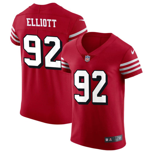 Jordan Elliott Men's Nike Scarlet San Francisco 49ers Alternate Vapor Elite Custom Jersey