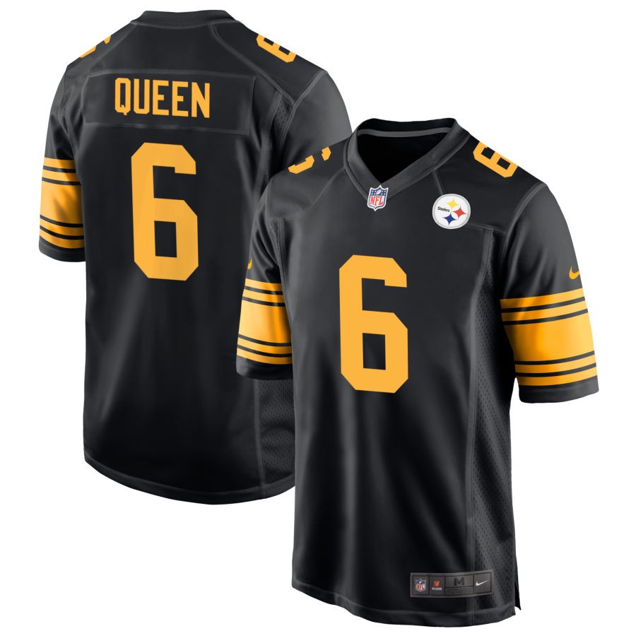 Patrick Queen Men's Nike  Black Pittsburgh Steelers Alternate Custom Game Jersey