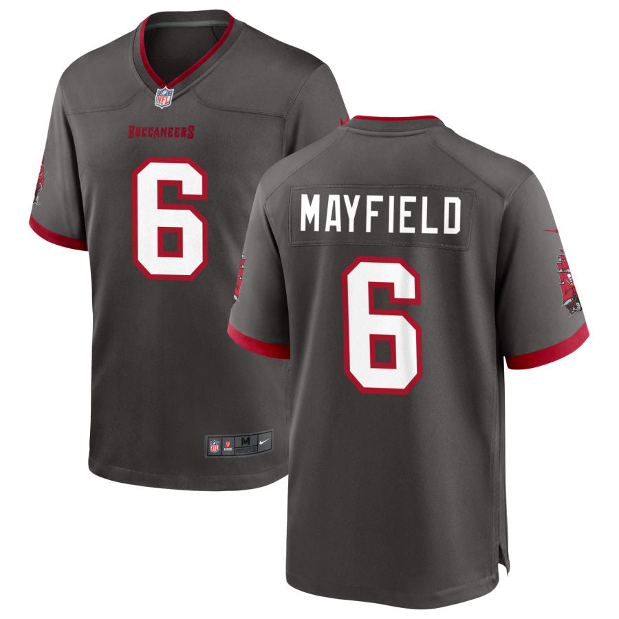 Baker Mayfield Youth Nike Pewter Tampa Bay Buccaneers Alternate Custom Game Jersey