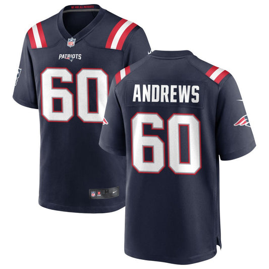 David Andrews Men's Nike New England Patriots Navy Custom Game Jersey