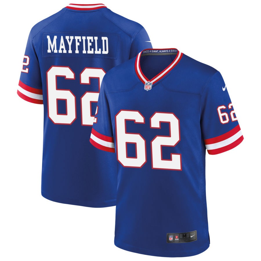 Jalen Mayfield Men's Nike Royal New York Giants Classic Custom Game Jersey