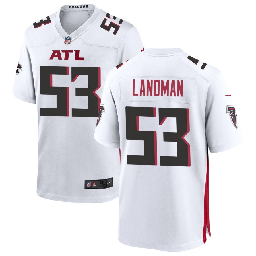 Nate Landman Men's Nike White Atlanta Falcons Custom Game Jersey