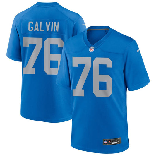 Connor Galvin Men's Nike Blue Detroit Lions Alternate Custom Game Jersey