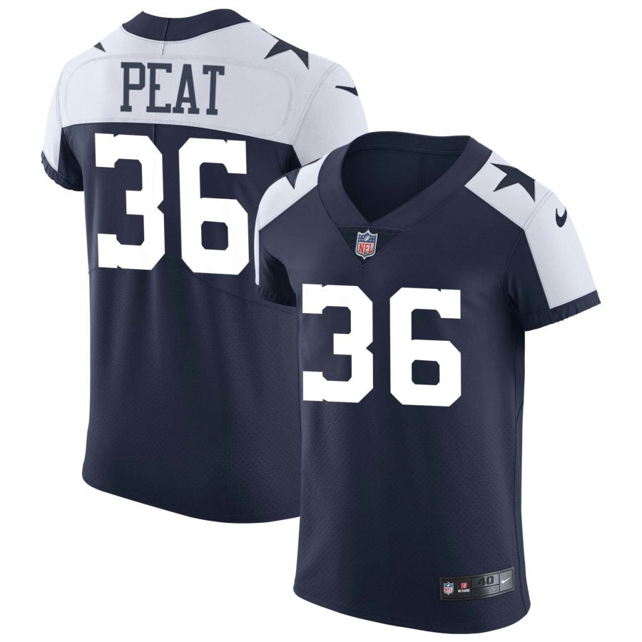 Nathaniel Peat Men's Nike Navy Dallas Cowboys Alternate Vapor Elite Custom Jersey