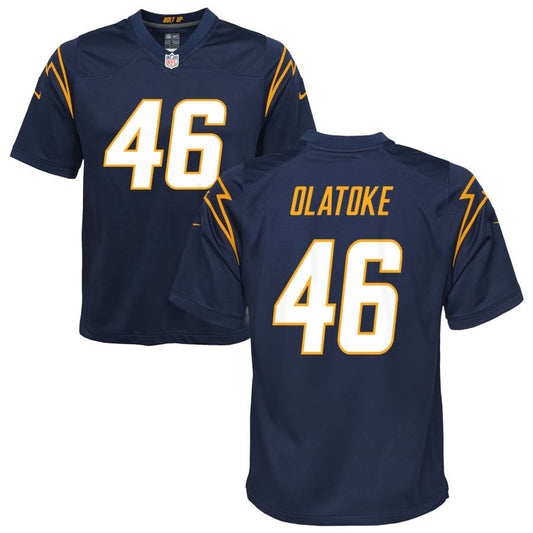 Praise Olatoke Youth Nike Navy Los Angeles Chargers Alternate Custom Game Jersey