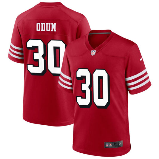 George Odum Men's Nike Scarlet San Francisco 49ers Alternate Custom Game Jersey