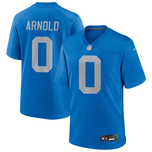 Terrion Arnold Men's Nike Blue Detroit Lions Alternate Custom Game Jersey