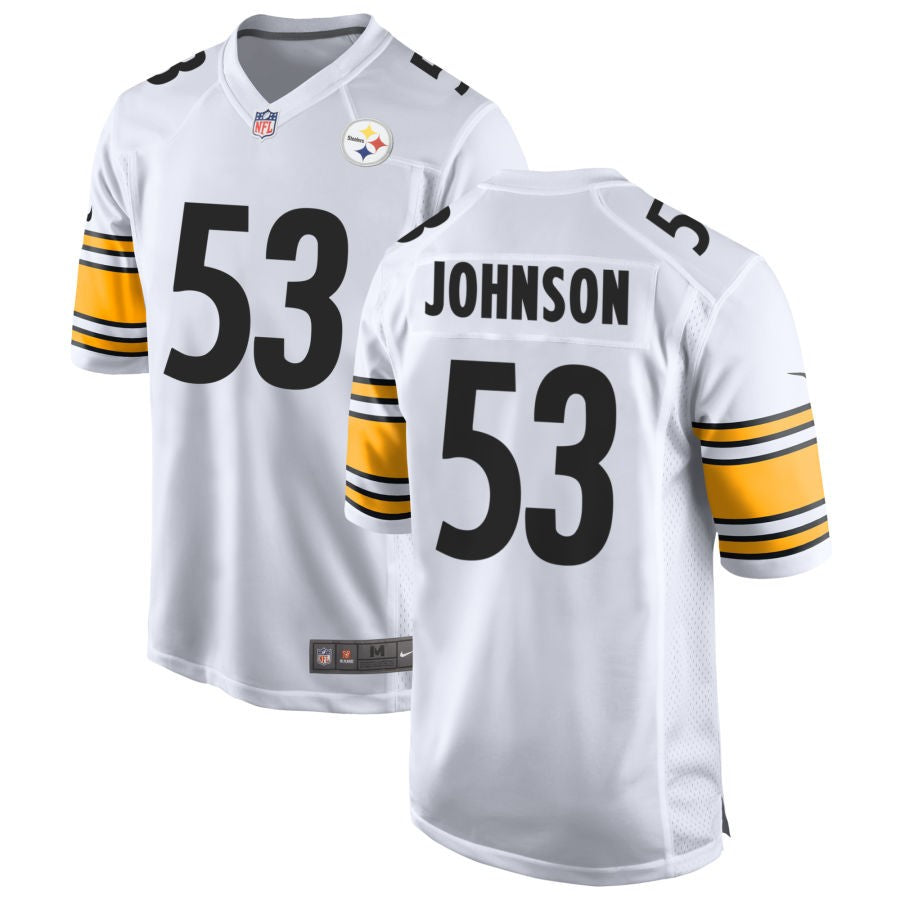 Kyron Johnson Men's Nike White Pittsburgh Steelers Game Custom Jersey