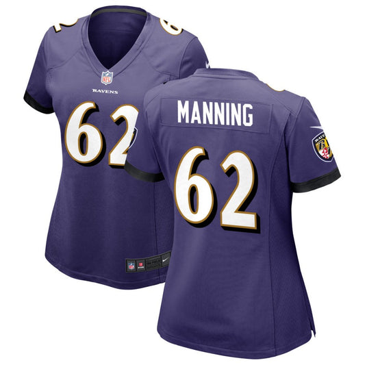 Tashawn Manning Women's Nike Purple Baltimore Ravens Custom Game Jersey