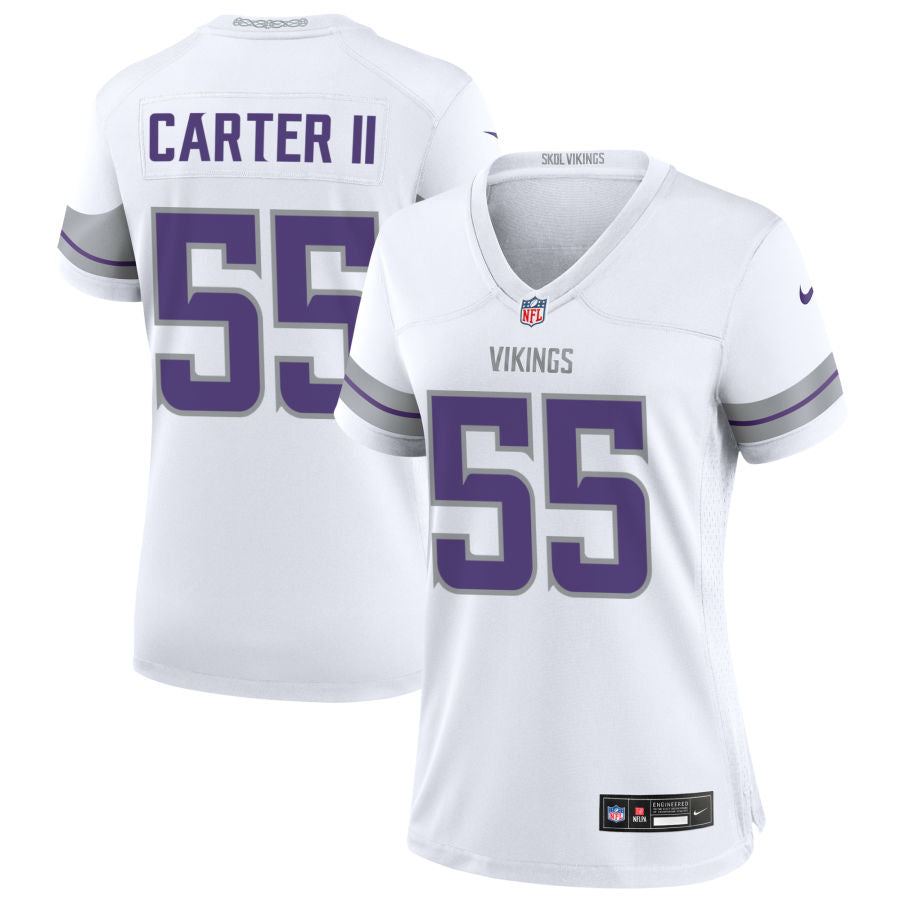 Andre Carter II Women's Nike White Minnesota Vikings Alternate Custom Game Jersey