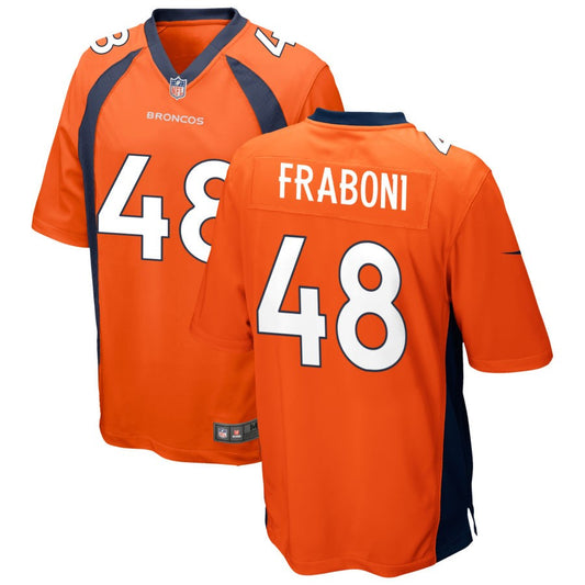 Mitchell Fraboni Men's Nike Orange Denver Broncos Custom Game Jersey