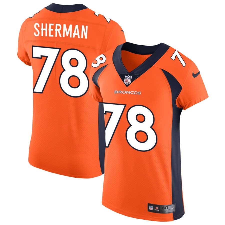 Will Sherman Men's Nike Orange Denver Broncos Vapor Untouchable Custom Elite Jersey