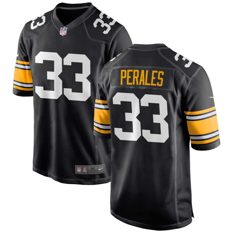 David Perales Men's Nike Black Pittsburgh Steelers Alternate Custom Game Jersey