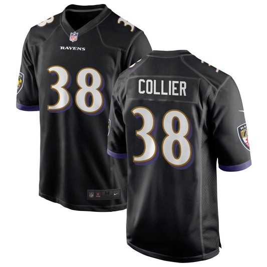 Chris Collier Men's Nike Black Baltimore Ravens Alternate Custom Game Jersey