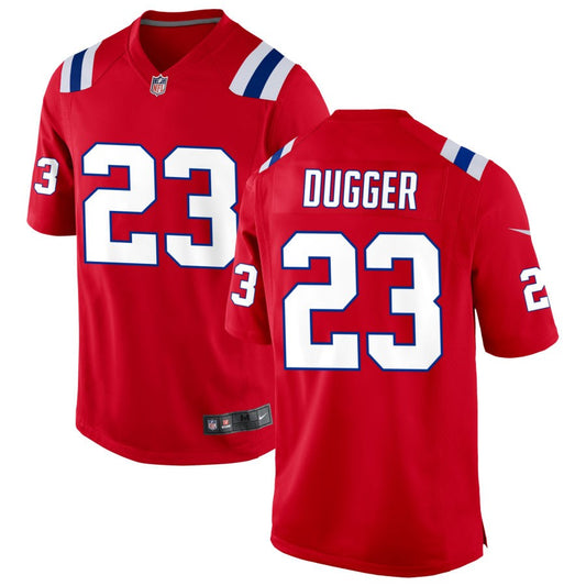 Kyle Dugger Men's Nike Red New England Patriots Alternate Custom Jersey