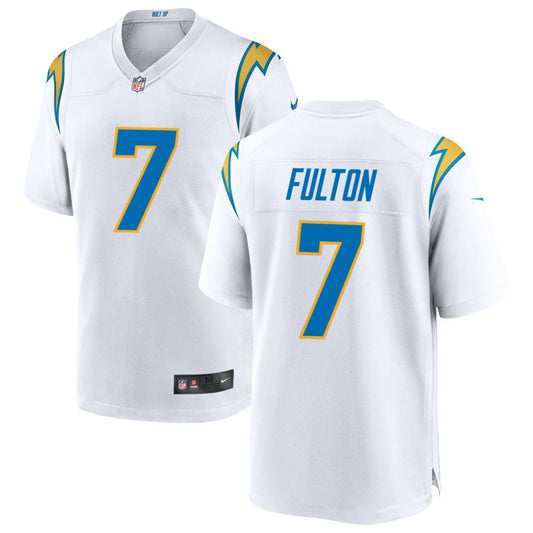 Kristian Fulton Men's Nike White Los Angeles Chargers Custom Game Jersey