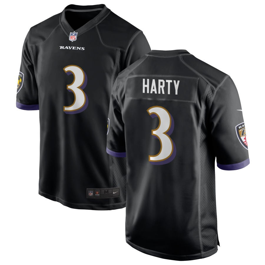 Deonte Harty Men's Nike Black Baltimore Ravens Alternate Custom Game Jersey